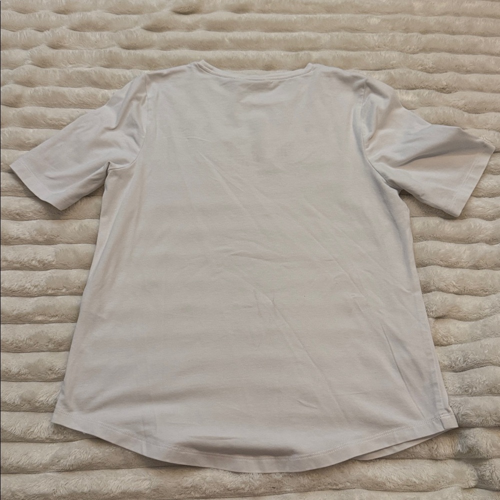 Chico's White Short-Sleeve Top with Crochet Yoke - Picture 4 of 4
